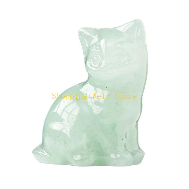 KX4B Crystal Lucky Cats Miniature Figurine Collectibe Gift for Celebration Birthday Housewarmings Fengshui Decors Ornament