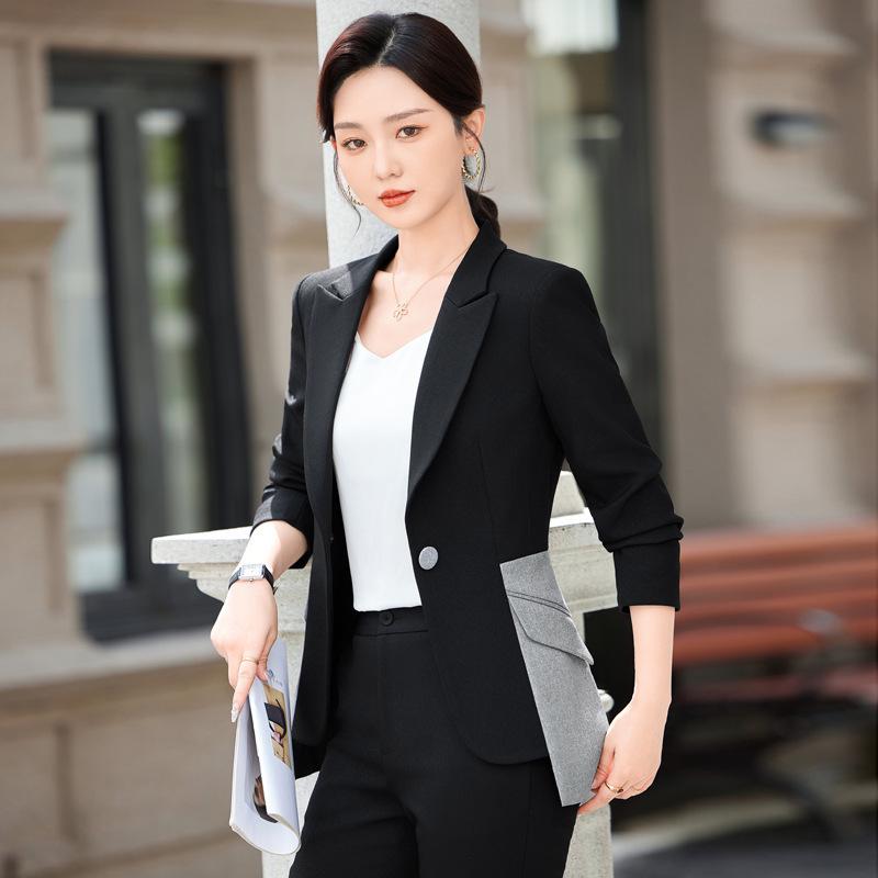 Autumn/Winter 2024 Women's Elegant Suit Jacket & Pants Set for Formal Wear.