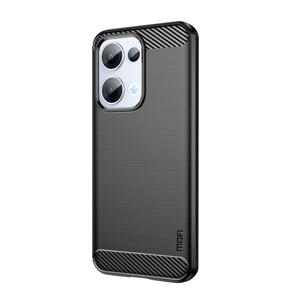 Pro Oppo Reno13 5G (Globální) Zadní kryt MOFI Kartáčovaná textura Uhlíkové vlákno Měkké TPU pouzdro