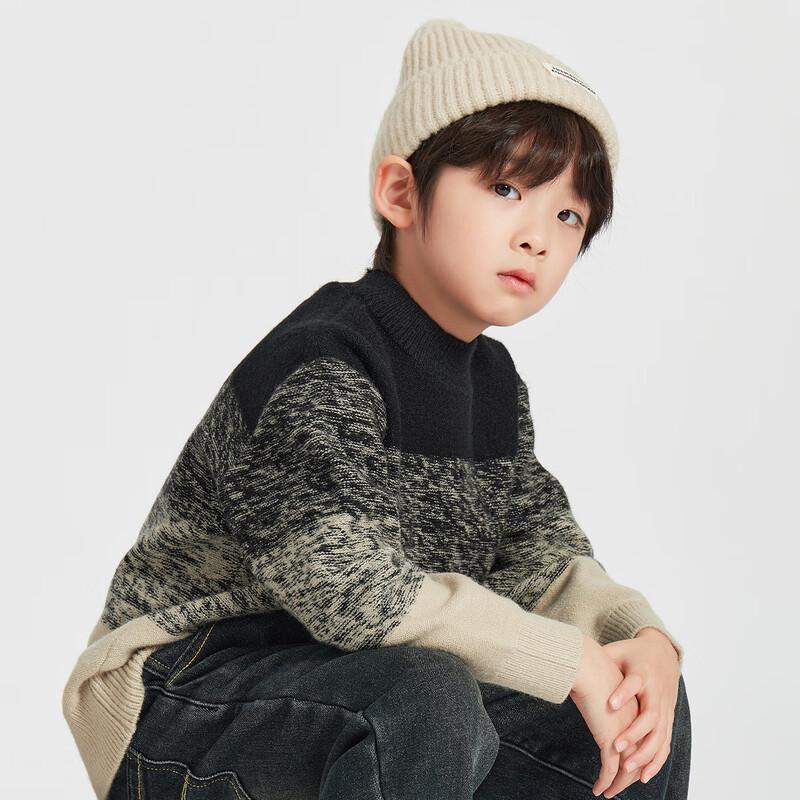 Boys  Retro Round Neck Knit Sweater 110