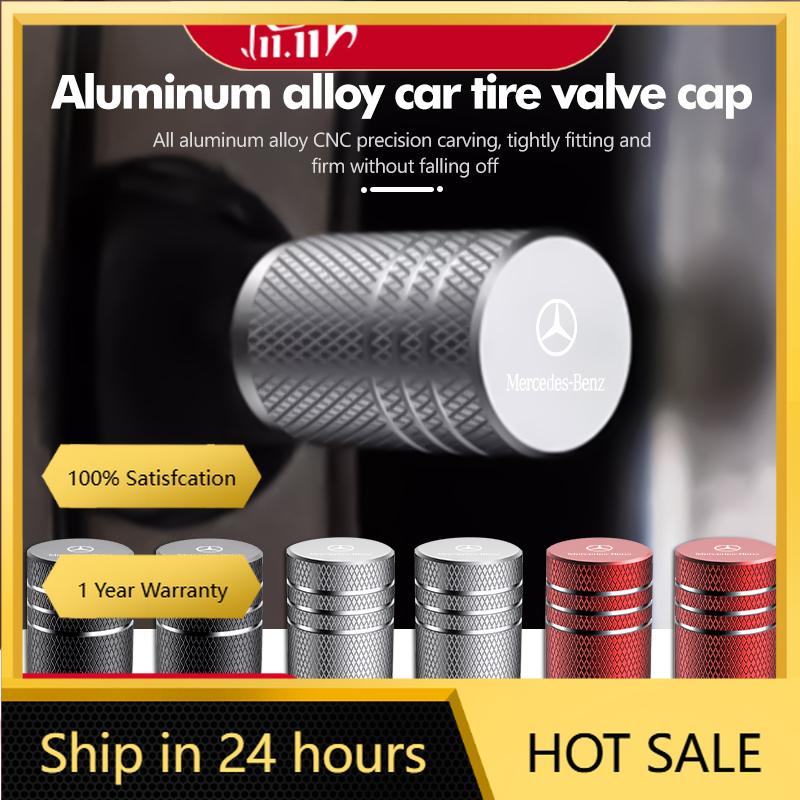 For Mercedes Benz 4pcs Car Aluminum Valve Caps Dustproof Tire Rim Stem Cap For Mercedes Benz W211 W124 W176 W177 C180 C200 C260