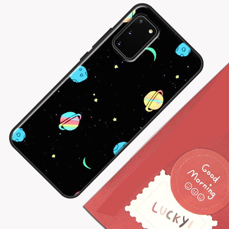 Black Moon Stars Space Astronaut Phone Case For Samsung Galaxy S23 S26 Ultra S20 S21 S22 S24 S25 Plus S10 S25 FE Cover Shell