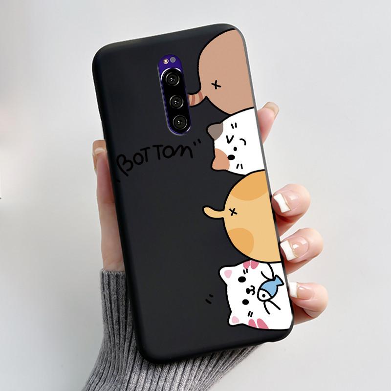 Case For Sony Xperia 1 XZ4 Casing Aesthetic Fashion Cute Cat Black Silicone Soft Shockproof Phone Cover For Sony Xperia 1 Case