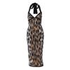 New Fashion Sexy Leopard Print Halter Neck Summer Tube Dress Slim Fit Spice Girl Sleeveless Party Evening Dress Elegant Backless Clothes