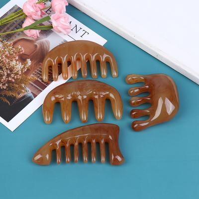 1×Natural Ox Horn Pocket Comb Wide Toothed Comb Spa Massage Brush Hair Care Tool