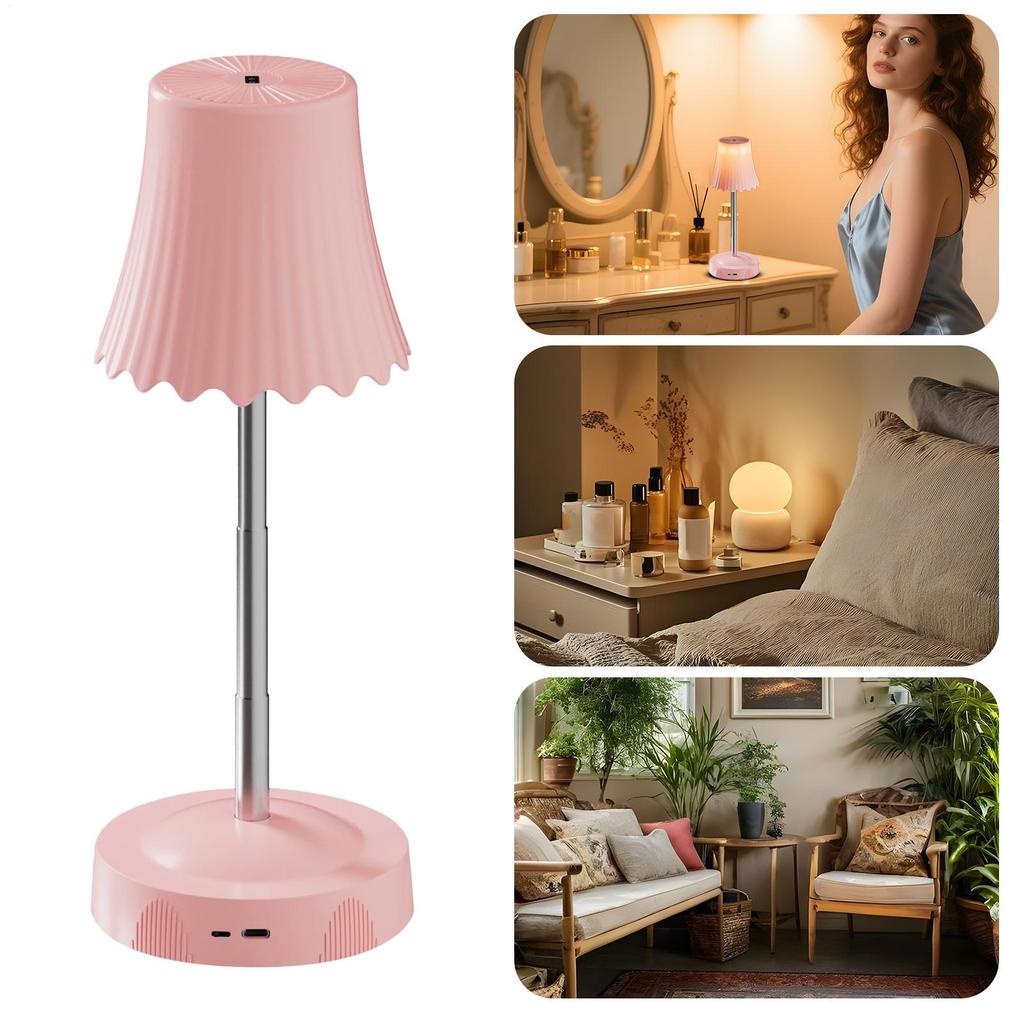 Rechargeable Desk Lamp Adjustable Height Gesture Sensor RGB Smart Light Battery Powered Table Lamp For Bedroom Restaurant Shower