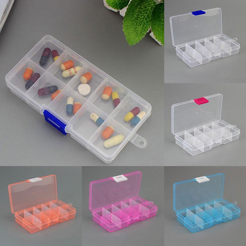 10 Grids Storage Box Container Jewelry Bead Case Organizer Boxes Case Compartments Plastic Transparent Detachable Organizadores