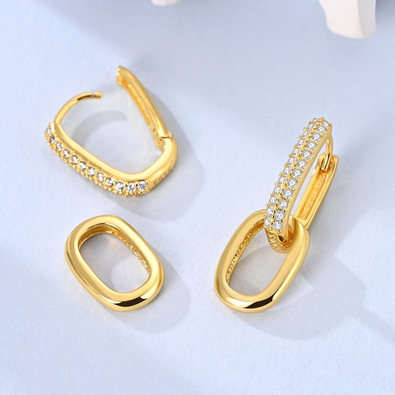 New 925 Silver Earrings Golden Beans Leaf Feather Luminous Elf Hoop Earring For Women Making Jewelry Gift