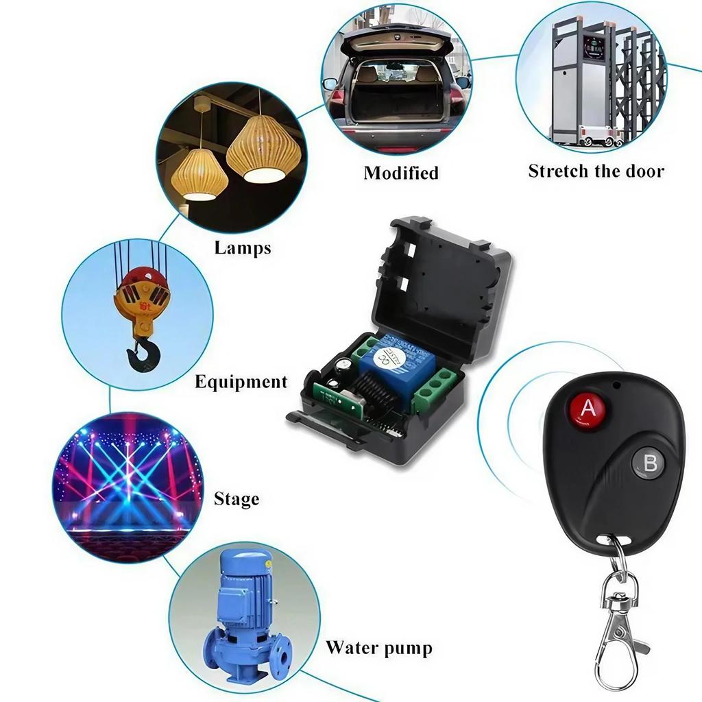 STONEGO 433MHz Wireless RF Remote Control Switch DC 12V Electrical Module Receiver Switch Remote Control for LED Bulb DIY