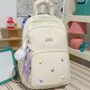 Schoolbag Macaron Color Button Backpack Female, Korean ins Girl Large Capacity School Bag, Junior High School Student