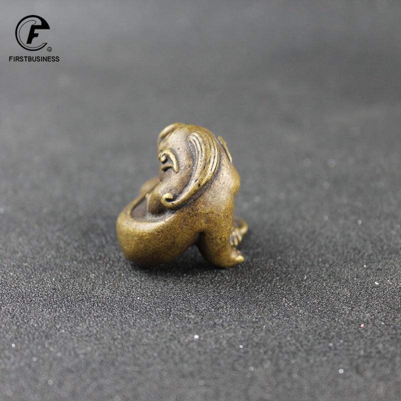 100% Retro Copper Animal Pixiu Sculpture Statue Vintage Animal Tea Pet Fengshui Wealth Pixiu Statue Model Good Luck Decor Home