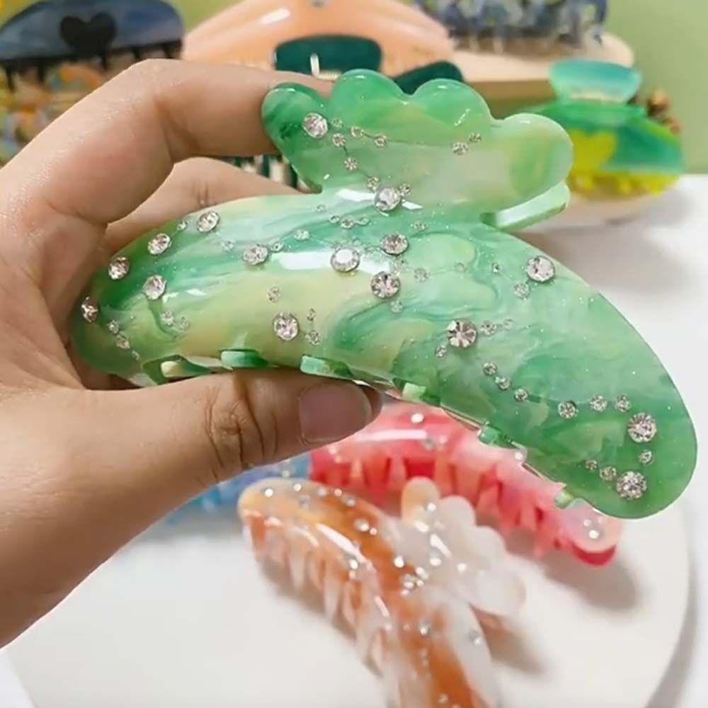 Waterproof Acrylic Rhinestone Hair Claw Korean Style Girl Hair Accessories  Gifts