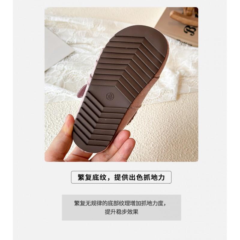 Kids Open-Toe Slip-On Sandals Boys Girls TPR Sole Breathable PU Upper Non-Slip Casual Footwear