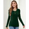 YYFS Moda Donna Casual Primavera Autunno Tinta Unita Stampa Manica Lunga Scollo a U Bluse e Camicie