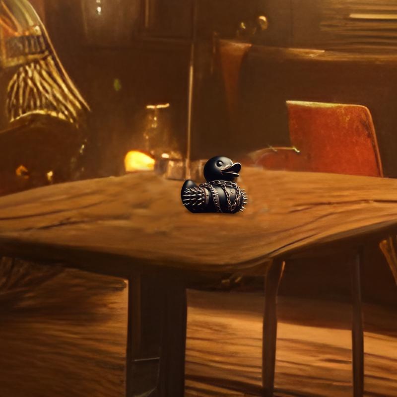 Deathrocker Devil Duck Ornament Bookshelf Desktop Decor Car Dashboard Satan Devil Duck Statue Novelty Auto Accessories