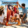 Custom Name Personalized Genshin Impact Print Beach Towel, for Trip Camping Beach Party Home Decor, Birthday Gift for Family & Friends
