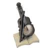 Vintage Violin Clock Sculpture Resin Antique Tabletop Clock Violin Models Musical Instrument Ornaments for Office