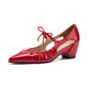Microfiber Thick Heels Bow Tie Style Summer Size 43 Size 42 Sexy Party Women Shallow Pumps