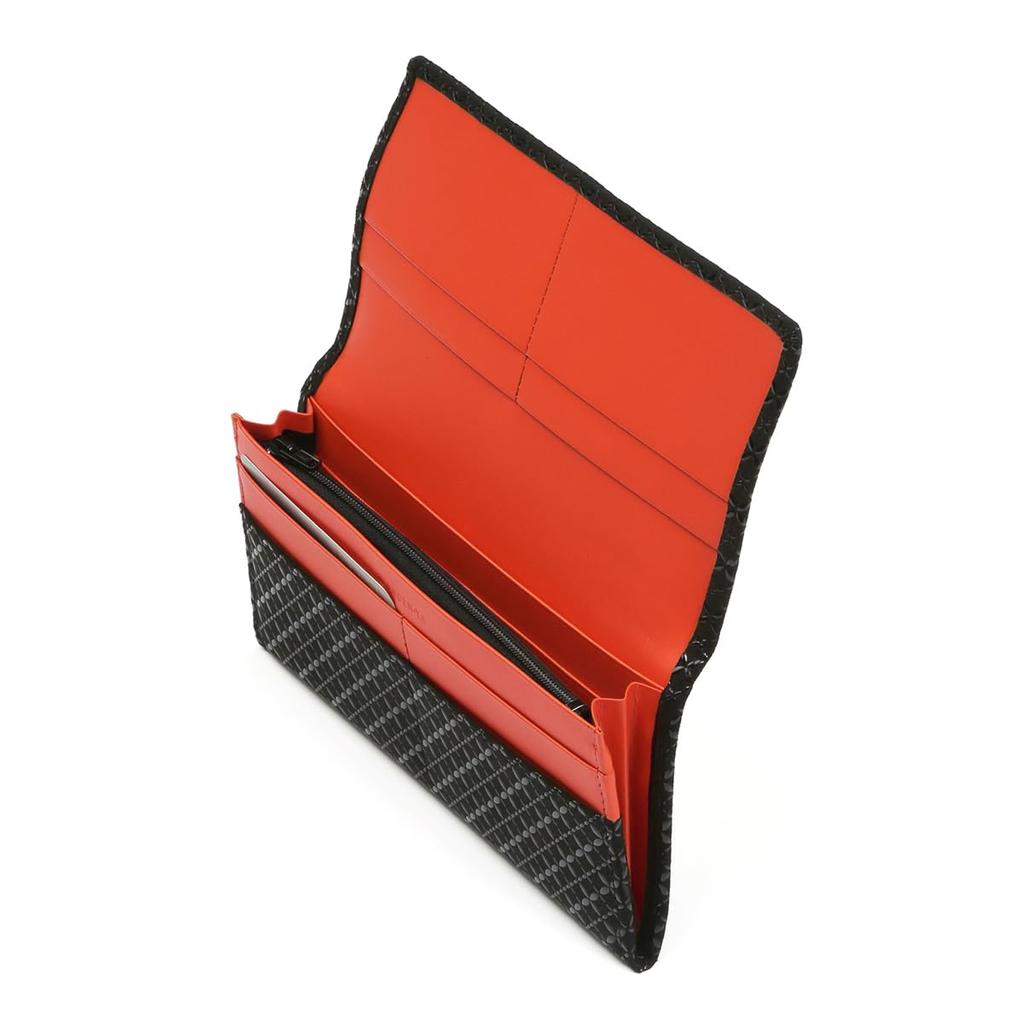 [Inden-ya] Inden HISOCA Hisoka Traditional Craft Koshu Inden Deerskin Lacquer Original Brand Wallet Black with Black Lacquer and Shippo Pattern