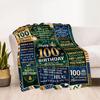 Vintage 100th Birthday Celebration Blanket Comfortable Suitable for Office Chair Picnics All-Season Use Stylish Decor