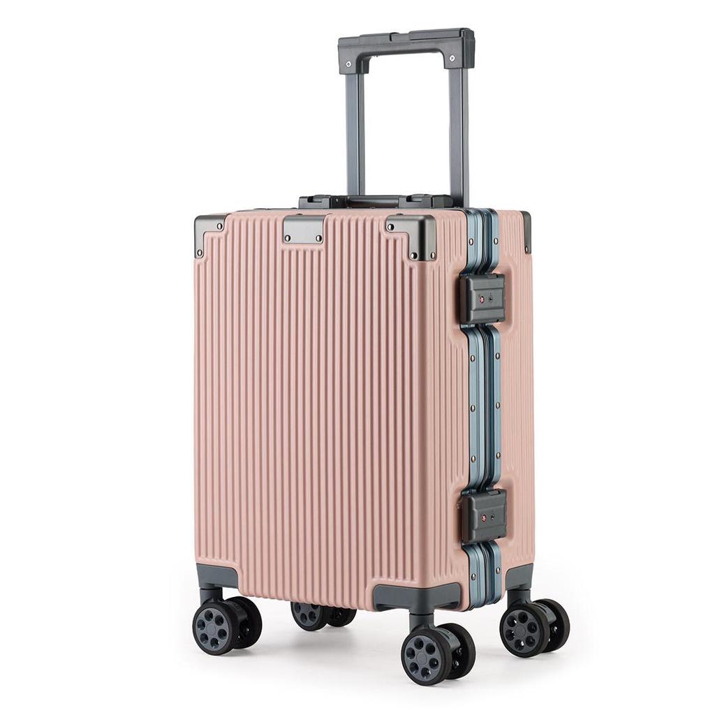 16-inch Pink AirAsia Aluminum Frame Carry-On Suitcase for Men and Women - Approved for Spring Airlines