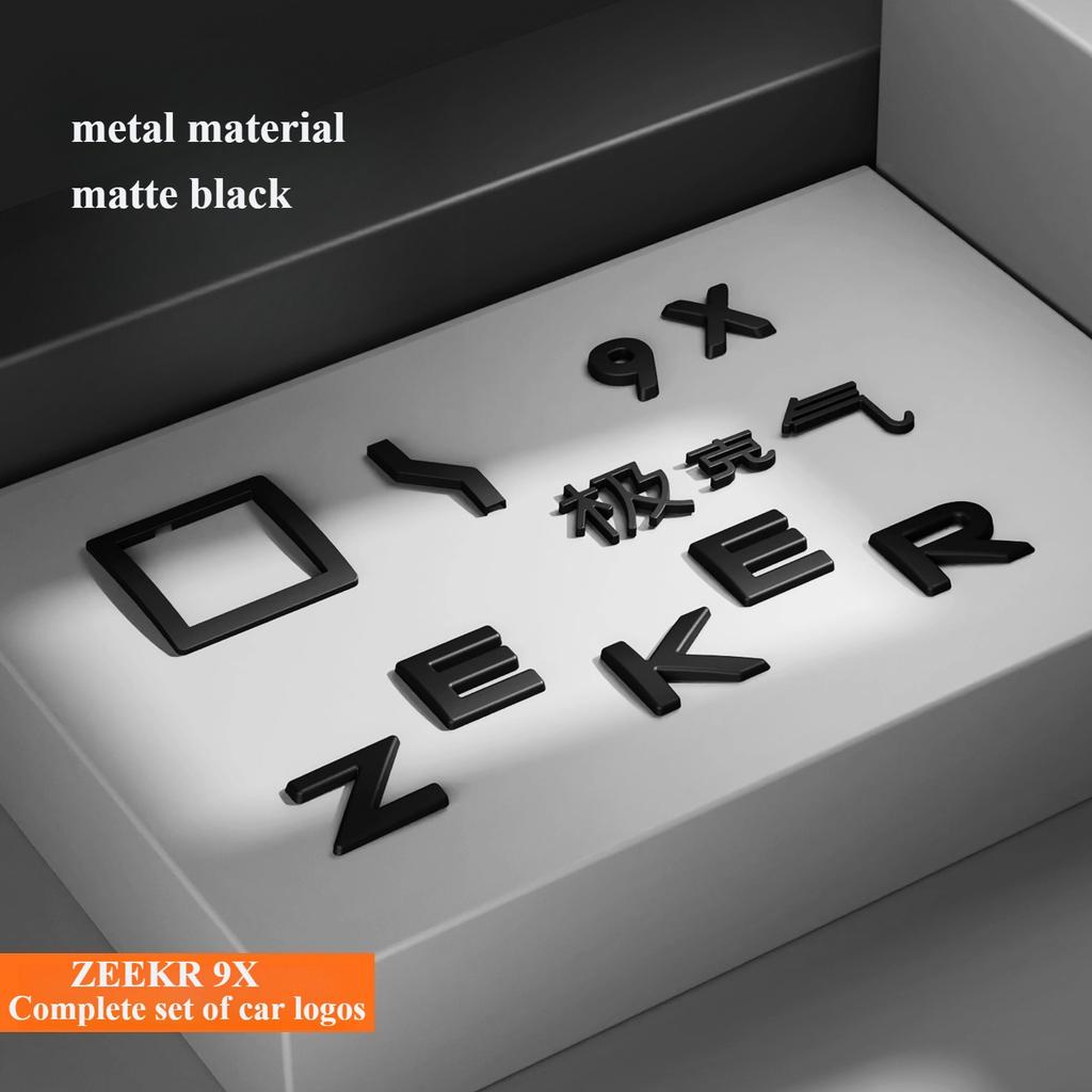 For Zeekr 9X Car Badge Blackened Tail Logo Sporty Modified Letters Body Decoration Supplies