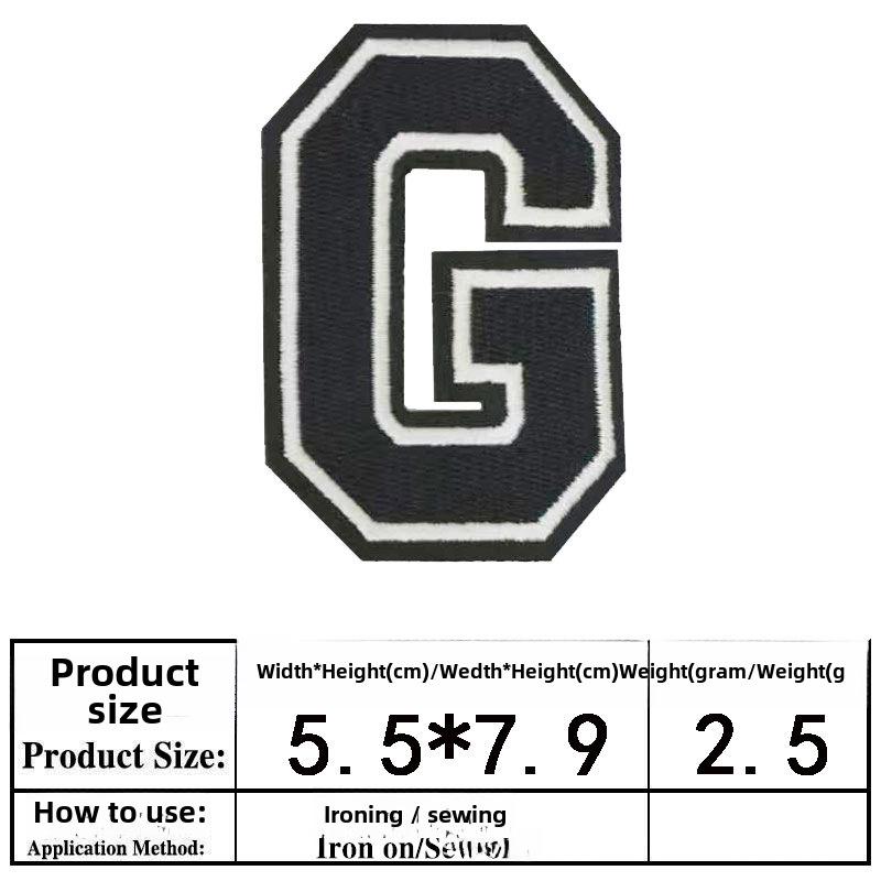 Embroidered Alphabet & Number Jersey Patch Armband Badge