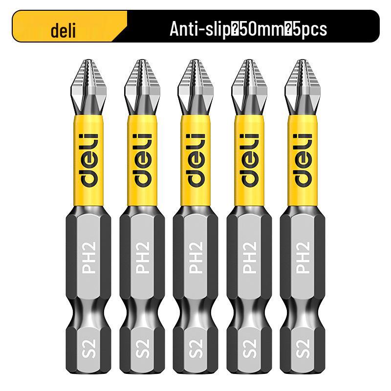 Deli Tungsten Steel Magnetic Anti-slip Phillips Drill Bit Set