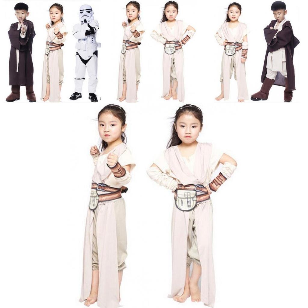Wars Star Childrens Jedi Rey Outfit Elegant Design For Girls Soft Polyester Fabric