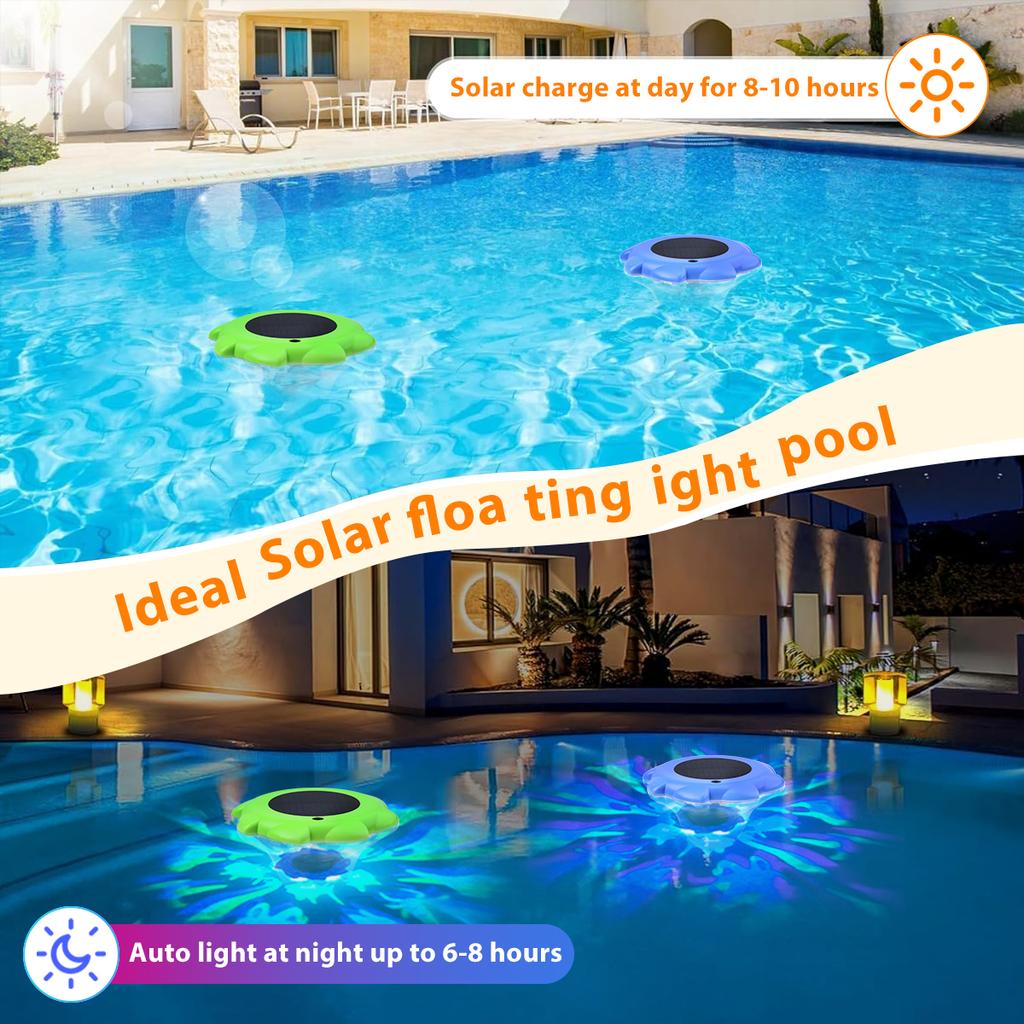 LED Solar Floating Pool Light RGB Waterproof Outdoor Above Ground Pool Lamp For Swimming Pools Party Hot Tub Decor Accessory