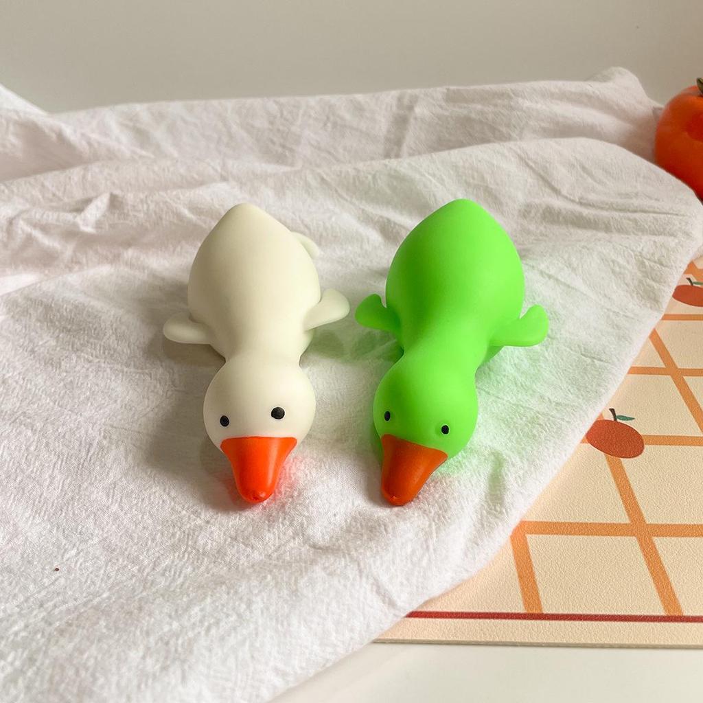 Big White Goose Stress Relief Silicone Toy - Cute, Slow Rebound Cartoon Duck for Venting Stress