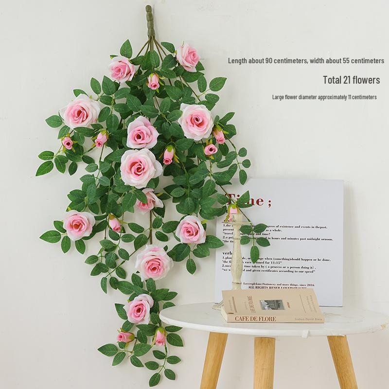 Rose Vine Faux Flower Garland for Air Conditioner, Ceiling, and Wall Decoration