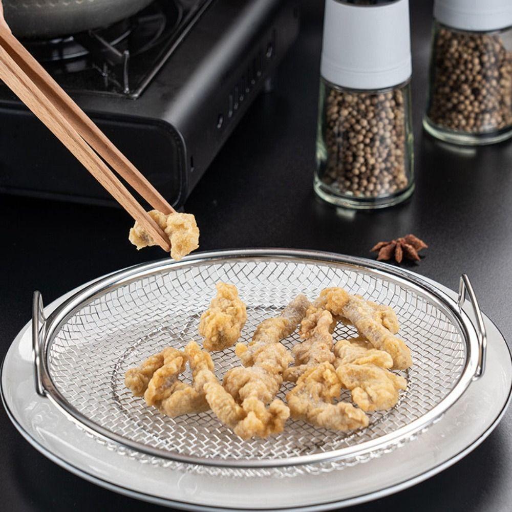 Fine Mesh Frying Strainer Basket with Handle Kitchen Oil Filter Pan  BBQ Food
