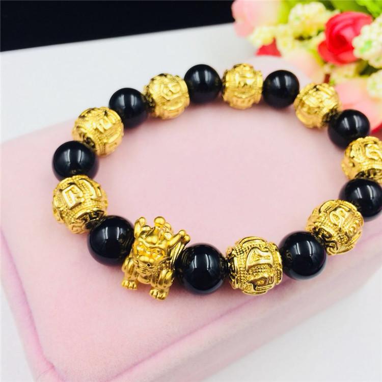 Dubai Gold Jewelry   Gold Plated Jewelry Brass Gold Plated-Plated Accessories Kirin Bracelet Couple Fashion Factory