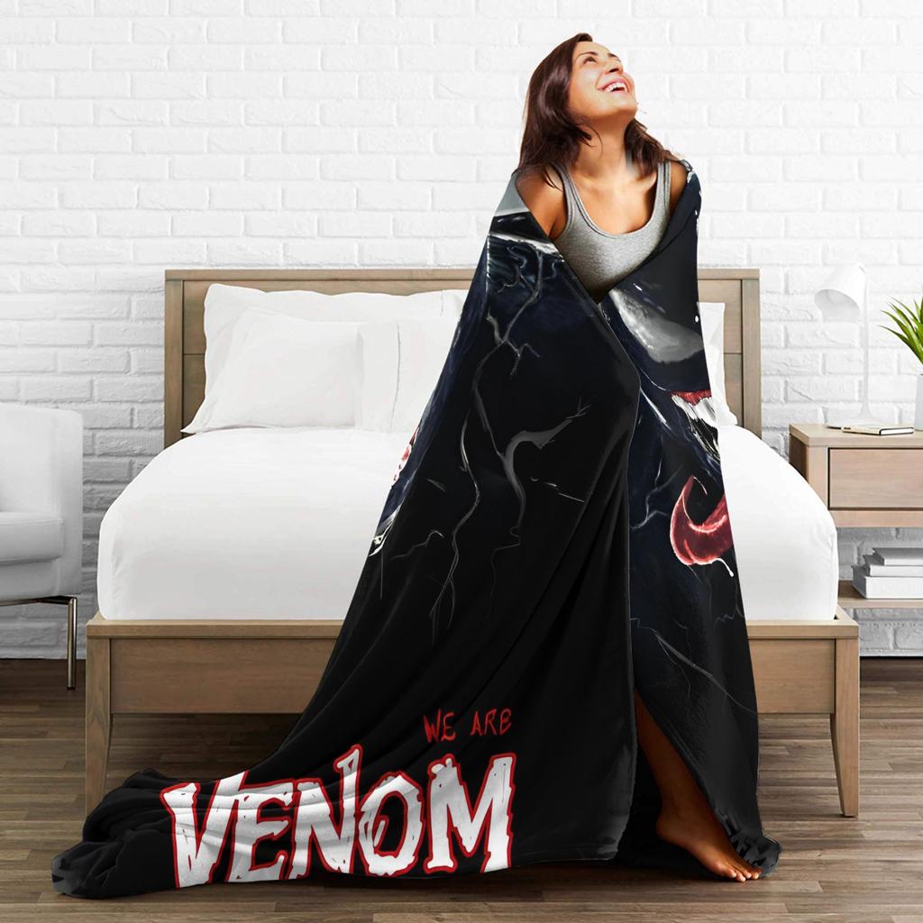 Venom Blanket  Warm Street Trend Plush Throw Blanket For Children Bedroom Flannel Bedspread Bed Cover