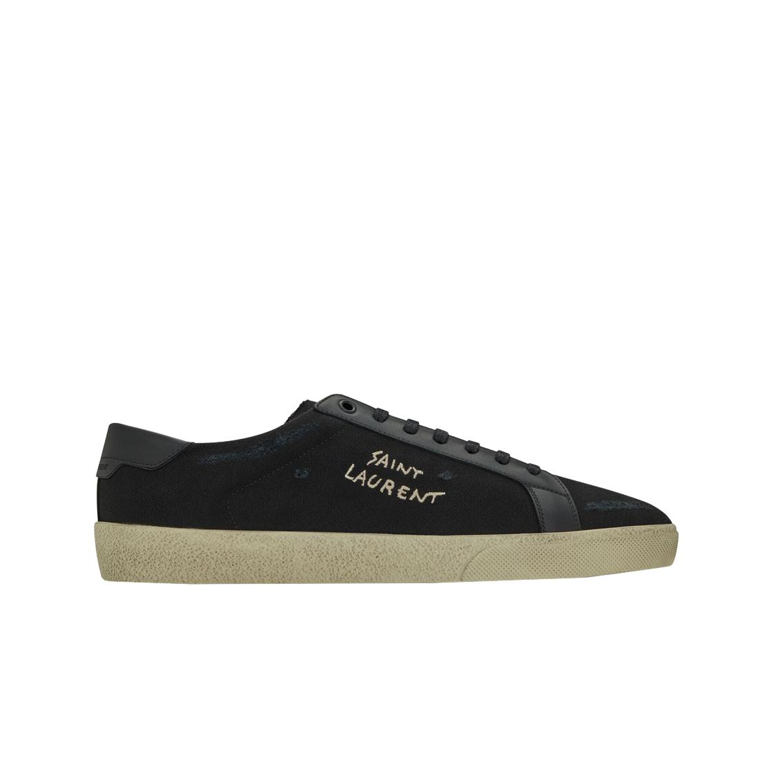

Saint Laurent Court Classic Sl/06 Вышитые Кроссовки Из Канвы И Гладкой Кожи Черные EU 40.5
