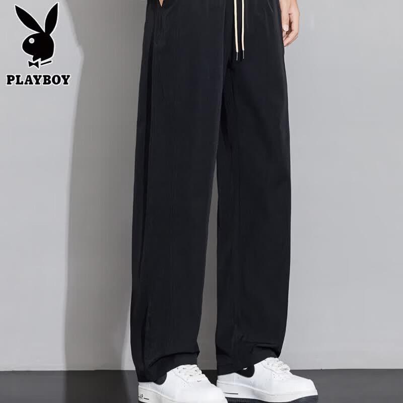 PLAYBOY Men's Ice Silk Straight Leg Casual Pants
