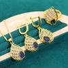 European and N Gold Inlaid Blue Crystal Earrings Atmosphere Fashion Party Wedding Lady Wedding Jewelry Set Sapphire
