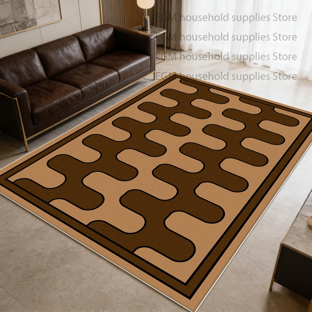 Modern Style Carpet Simple Bedroom Decor Bedside Trendy Art Indoor Floor Mat Plaid Easy Cleaning Non-slip  Soft Rug Customizable