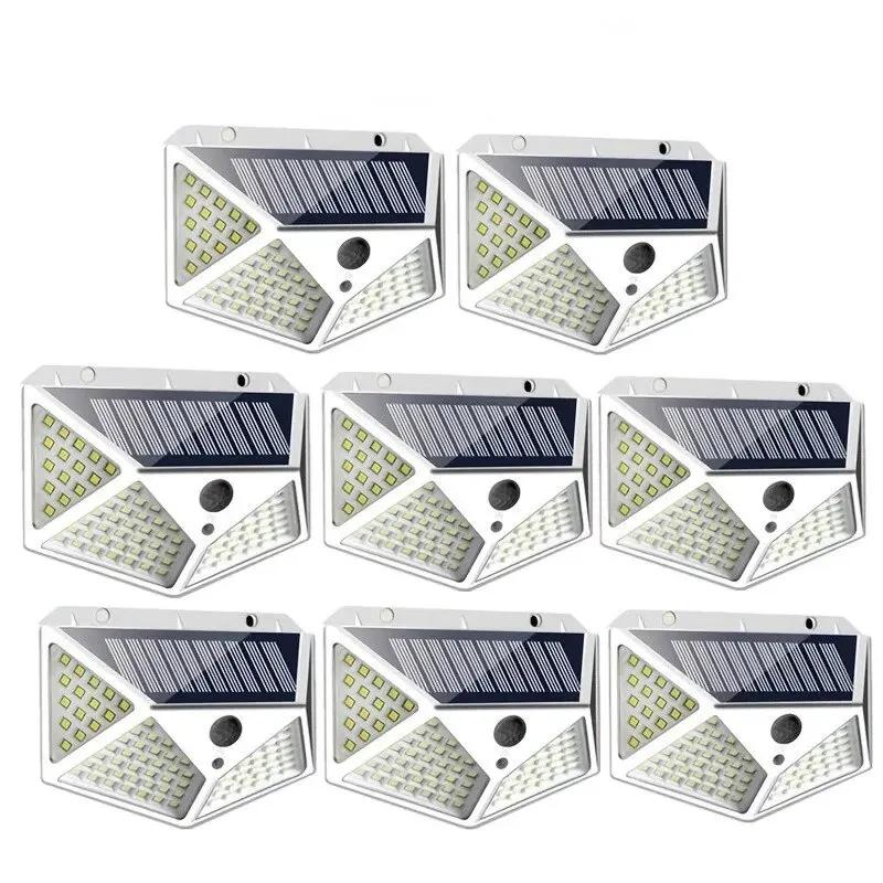 Solar Light Outdoor 100 LED Wall Lamp PIR Motion Sensor Lamp Waterproof Stairs Lights for Courtyard Garden Street Decoration