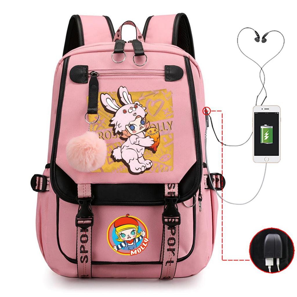 Printed fashion schoolbag college style junior high school high school students large capacity backpack
