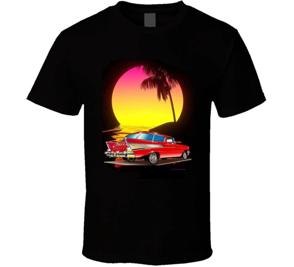 57 Chevy Nomad Wagon Hot Rod Summer Beach Gift T Shirt S