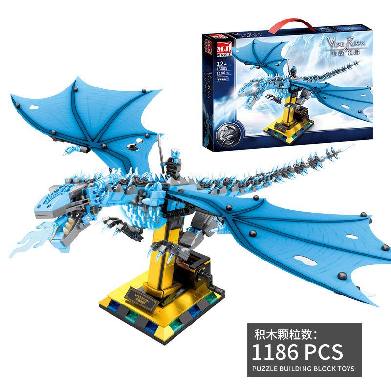 Flying Dragon Smaug Viserion Model Building Blocks Kids MOC Puzzle Educational Toy for Boys