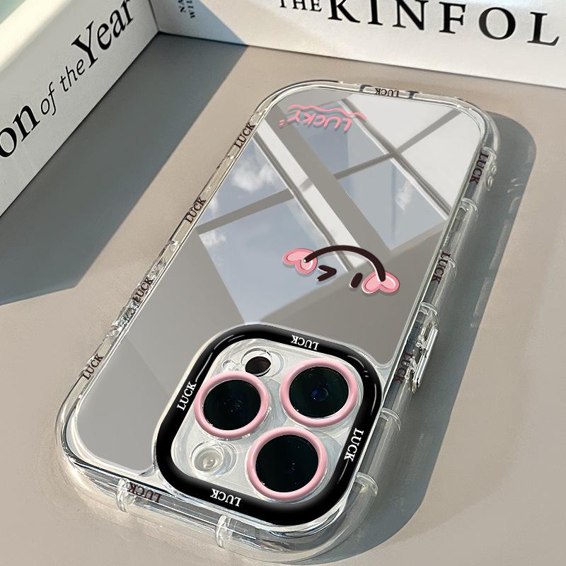 Applicable To iPhone11 Mirror Mobile Phone Case Apple 11promax English P11 Creative 11 Oil Painting Simple Smiley Face