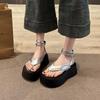 Mode Sommer Damen Plateau Keilabsatz Sandalen Mode Zehensteg Damen Elegant Partykleid Gladiator Sandalen
