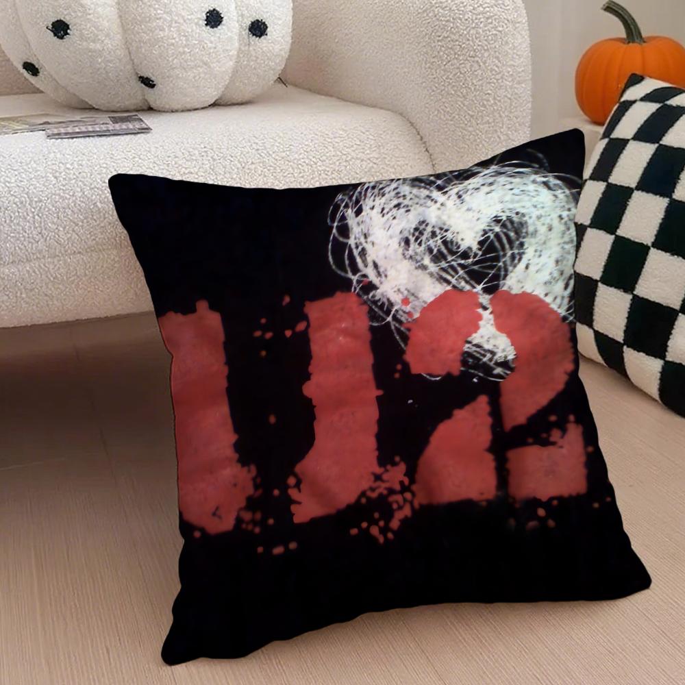 Rock Band UU2 Cushion Cover Throw Pillow Cover Hidden Button Durable Polyester Chair Cushion 30X30cm