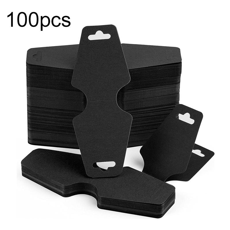 100 Stück Faltbare Hängeetikett-Karton-Hängeseil-Ornamente-Zubehör-Aufbewahrung-Haarseil-Armband-Verpackungskarte-Nähen-TMZ