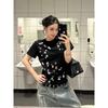 Women's Loose Crew Neck Printed Streetwear Short-Sleeve T-Shirt, Casual Summer Fashion Outfit