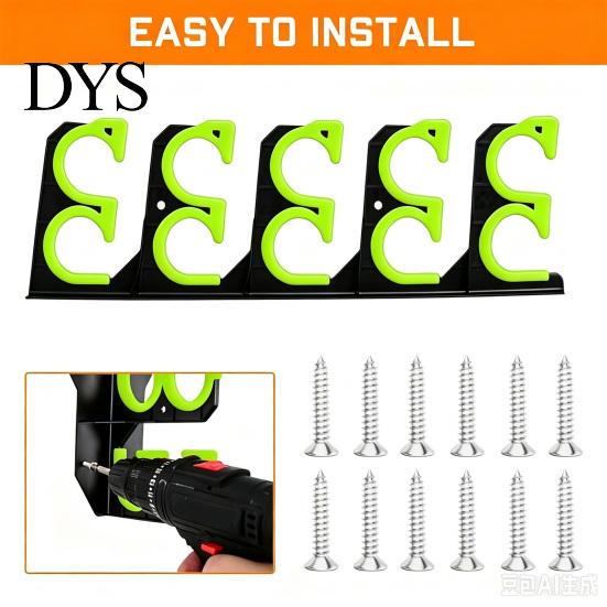 Garage Rod Storage Solutions 2Pcs Wall Mount Fishing Holder, 5 Pole Display Mounted Rack for Shed, Horizontal Organizer Stand Heavy Duty