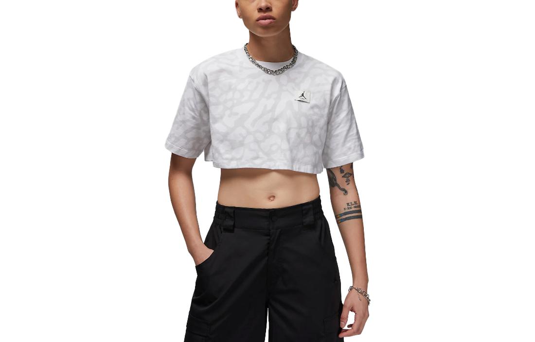 Jordan Crop Tops Women s White Crew Neck Moderate DZ3215-100 M
